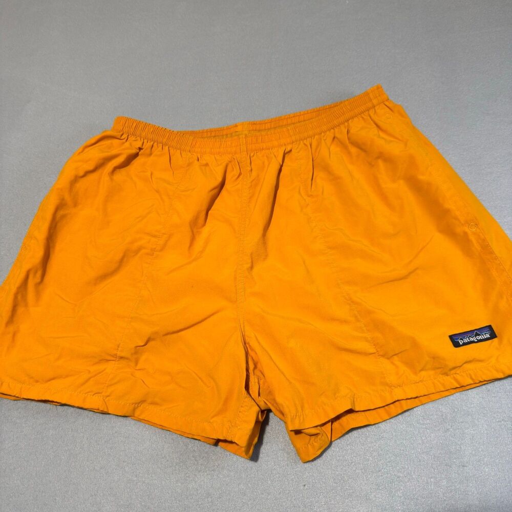Vintage Patagonia Baggies Mango Orange Swim Hiking Shorts Size Large Nylon Lined